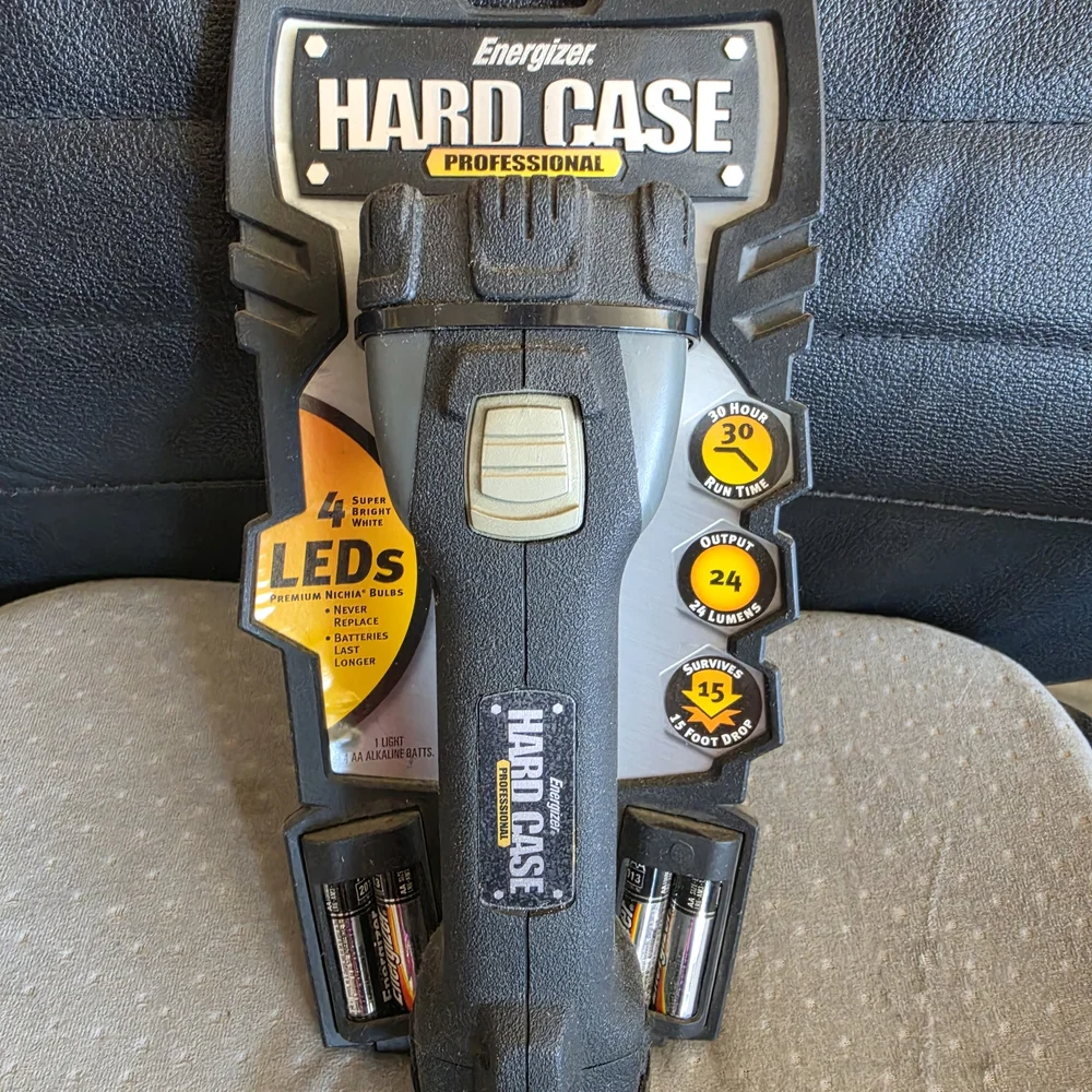 Hard Case Professional Black LED Flashlight